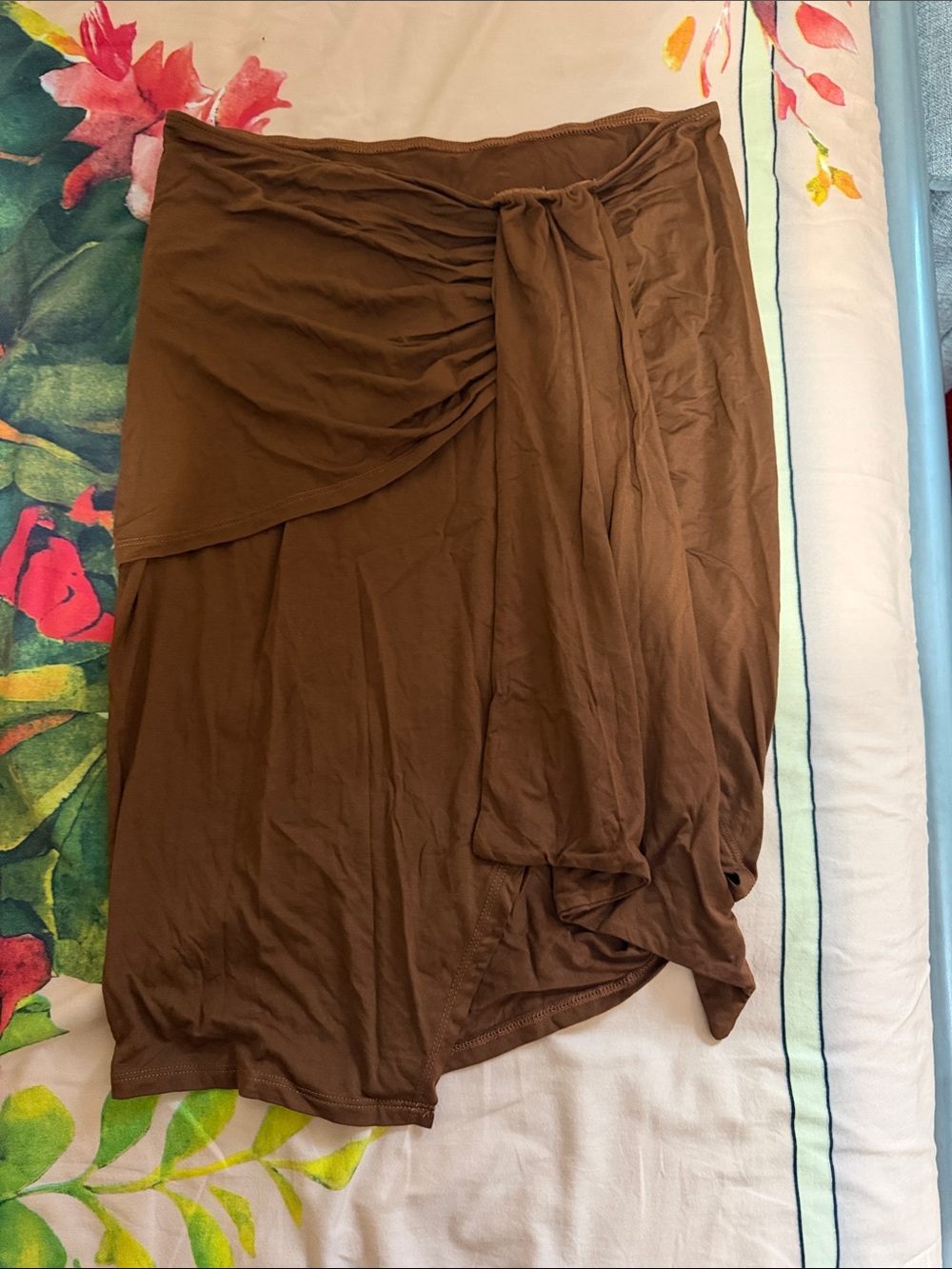 Brown Wrap-Style Women's Skirt